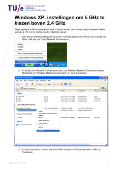 Windows XP, instellingen om 5 GHz te kiezen boven 2.4 GHz