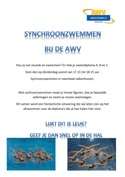 Hou jij van muziek en zwemmen? En heb je zwemdiploma A, B en C