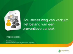 Hou stress weg van verzuim Het belang van een preventieve