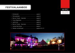 FESTIVALAANBOD INHOUDSOPGAVE