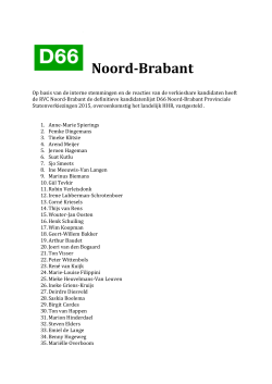 Kandidatenlijst - Noord-Brabant