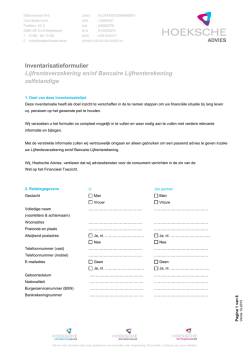 Inventarisatieformulier: Lijfrente zelfstandige