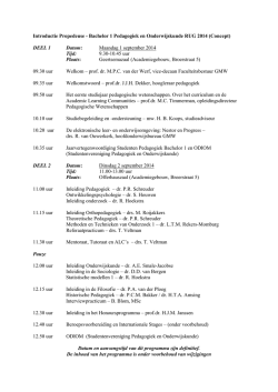 Introductieprogramma 1 en 2 september