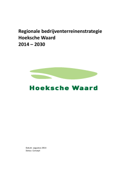 Regionale bedrijventerreinenstrategie Hoeksche Waard