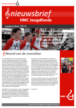 HMC Jeugdfonds Woord van de voorzitter