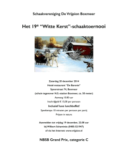 Het 19e “Witte Kerst”-schaaktoernooi