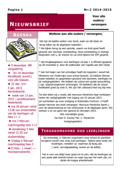 Download de nieuwsbrief van december 2014.
