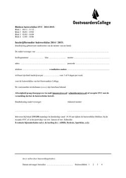 Inschrijfformulier huiswerkklas 2014 / 2015:
