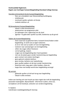 Huishoudelijk Reglement. Regels voor