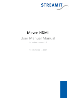 Maven HDMI User Manual Manual