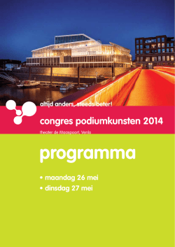 programma - Congres Podiumkunsten