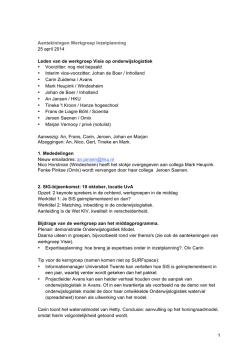 Inzetplanning 25 april 2014