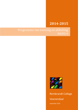 HAVO4 PTA 2014-2105 - Rembrandt College