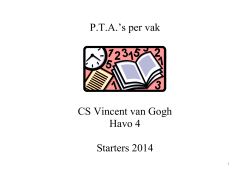 PTA havo 4 2014-2015 - CS Vincent van Gogh