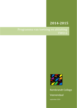 VWO6 PTA 2014-2015 - Rembrandt College