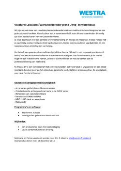 Vacature: Calculator/Werkvoorbereider grond