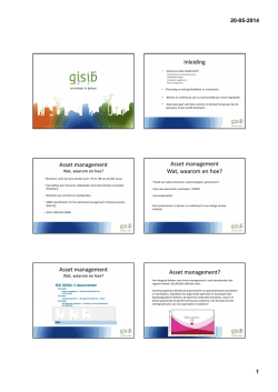 Inleiding Asset management Asset management Wat