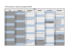 HTI Sint Antonius - kalender schooljaar 2014-2015