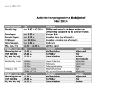 Activiteitenprogramma Robijnhof Mei 2014