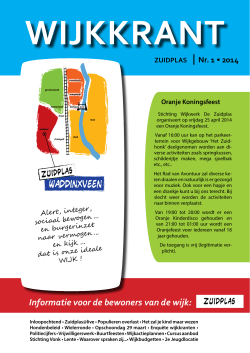 Editie 1 - 2014 - Wijkplatform Waddinxveen