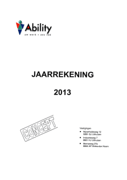 Ability Jaarrekening 2013 concept 1-5-2014