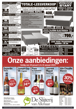 Hier zijn onze goede voornemens voor 2015: EENMALIGE VERKOOP