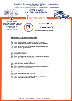 Menu van de maand