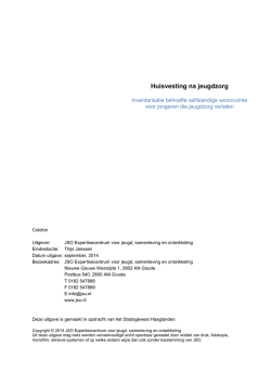 Huisvesting na jeugdzorg - Stadsgewest Haaglanden