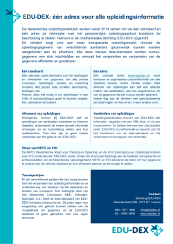 EDU-DEX: &eacute;&eacute;n adres voor alle opleidingsinformatie