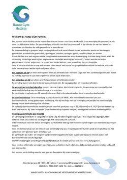 welkomstformulier - Hanze Gym Hattem