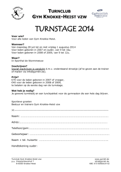 TURNSTAGE 2014 - GYM Knokke