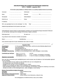 Inschrijfformulier Gym - Gymnastiekvereniging Hanzestad