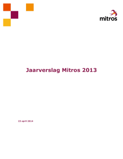 Jaarverslag Mitros 2013