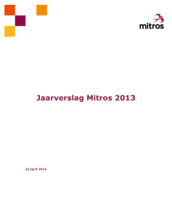 Jaarverslag Mitros 2013