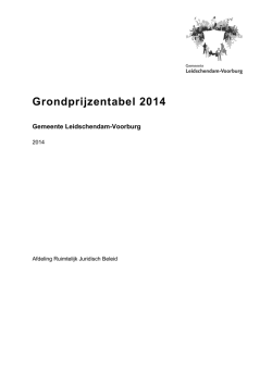 Grondprijzentabel 2014 - Gemeente Leidschendam