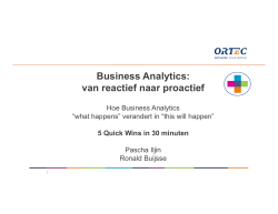 Business Analytics: van reactief naar proactief
