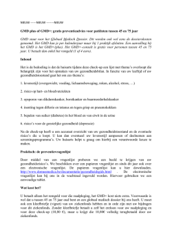 GMD plus of GMD+: gratis preventieadvies voor pati&euml;nten tussen 45