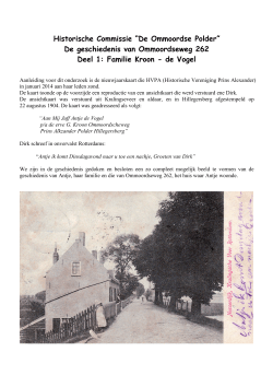 De geschiedenis van Ommoordseweg 262, Deel 1: Familie Kroon
