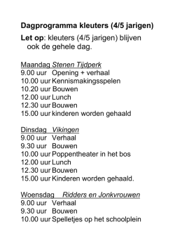 Dagprogramma - SpijkerStad 2014