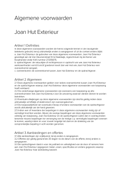Algemene voorwaarden Joan Hut Exterieur