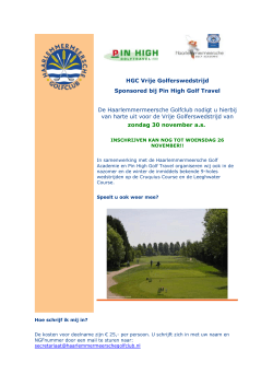 HGC Vrije Golferswedstrijd Sponsored bij Pin High Golf Travel De