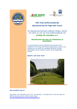 HGC Vrije Golferswedstrijd Sponsored bij Pin High Golf Travel De