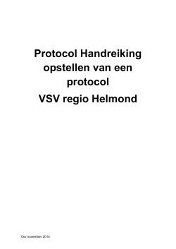 Handreiking voor de ontwikkeling van protocollen