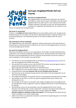 Spelregels Jeugdsportfonds Hof van Twente