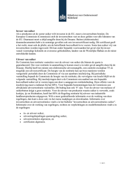 In- en uitvoer suiker