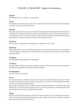 IK GELOOF... IK GELOOF NIET - Bijlage 2: woordverklaring