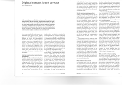 Digitaal contact is ook contact