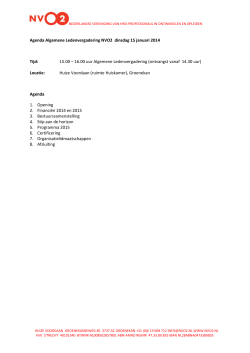 Agenda Algemene Ledenvergadering NVO2 dinsdag 15 januari
