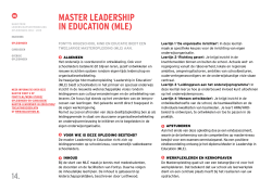 MASTER LEADERSHIP IN EDUCATION (MLE)
