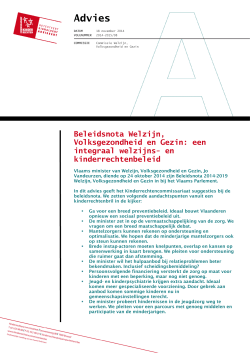 Advies Kinderrechtencommissariaat bij Beleidnota Welzijn 2014-2019